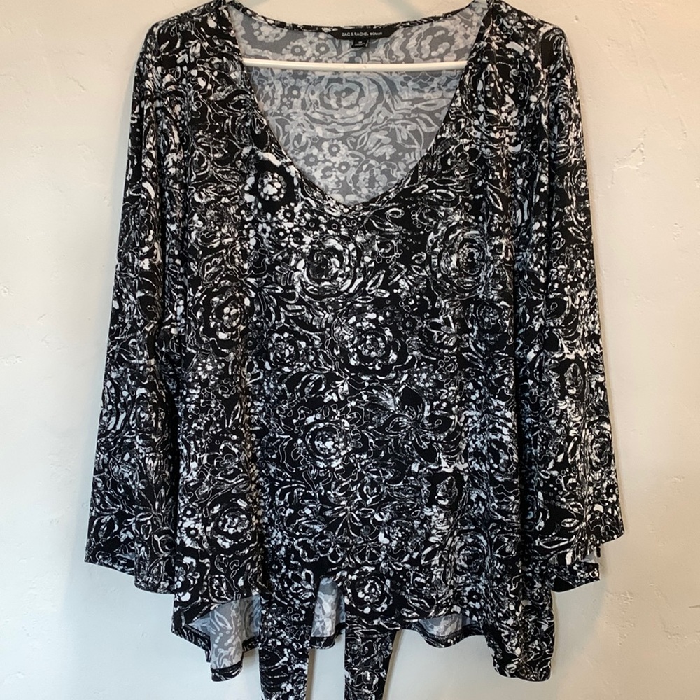 Zac & Rachel Woman Black and White Blouse Size 1X